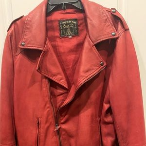 Men's Italian red leather jacket